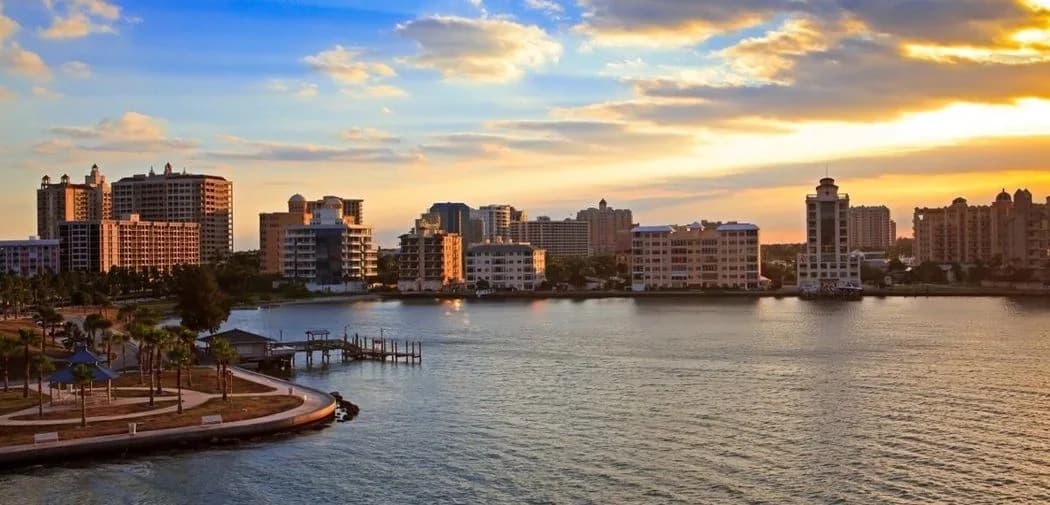 Downtown Sarasota skyline across Sarasota Bay